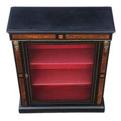 Antique Ebonized and Amboyna Pier Display Cabinet, circa 1890