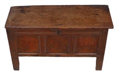 Antique Georgian 18th Century and Later Oak Coffer or Mule Chest