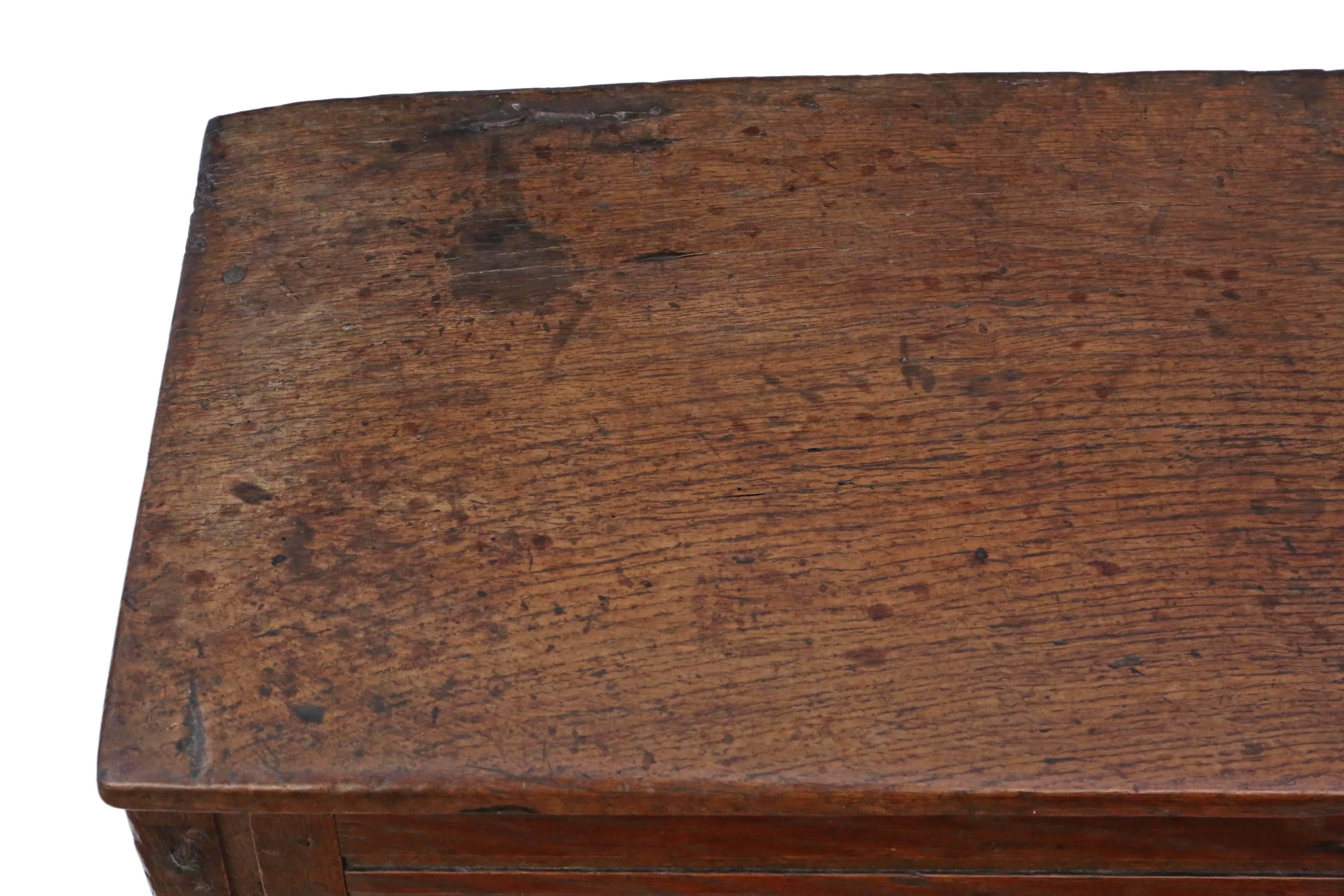 Antique Georgian 18th Century and Later Oak Coffer or Mule Chest For Sale 4