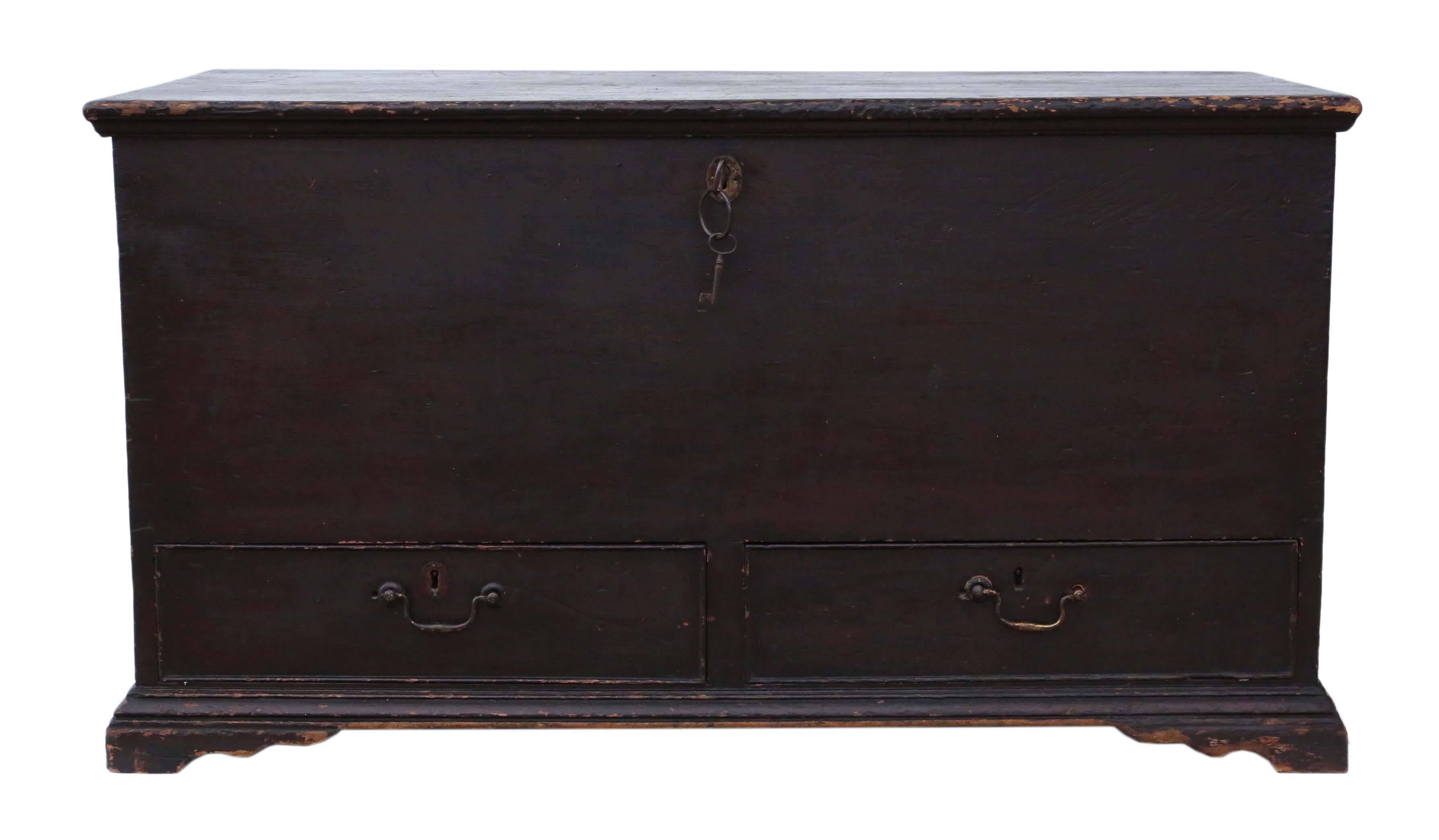 Antique circa 1800 Georgian Scumble Coffer or Mule Chest In Good Condition For Sale In Wisbech, Walton Wisbech