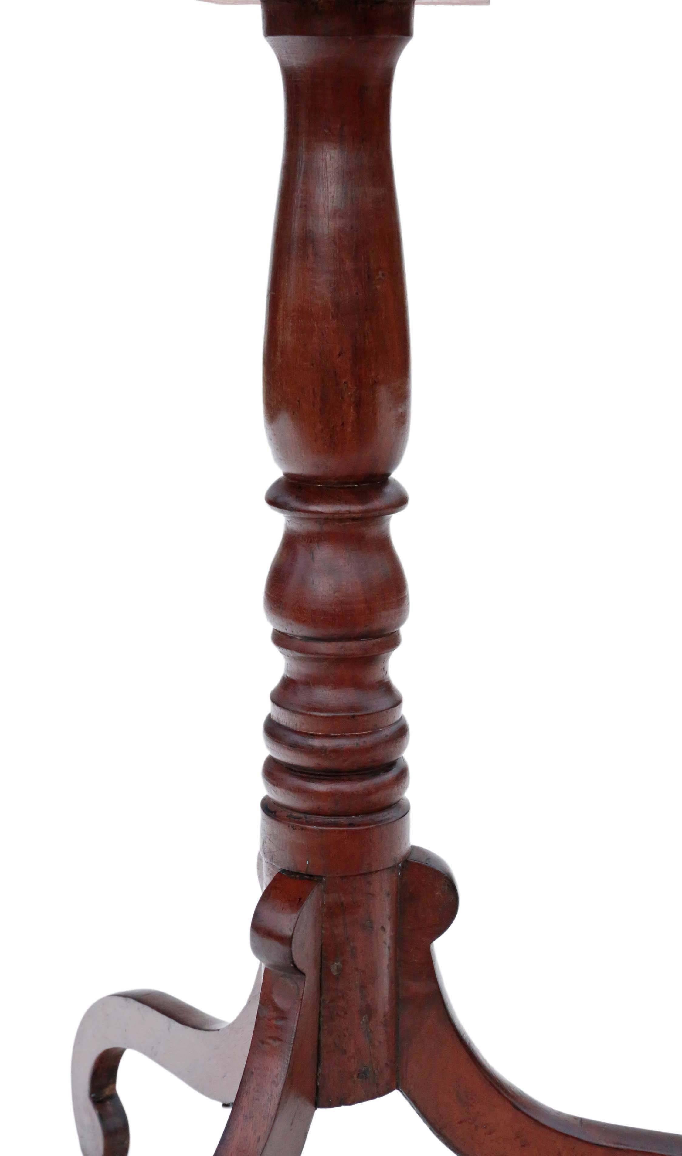 Cross-Banded Antique Georgian Regency Crossbanded Mahogany Tilt-Top Supper Table Wine For Sale