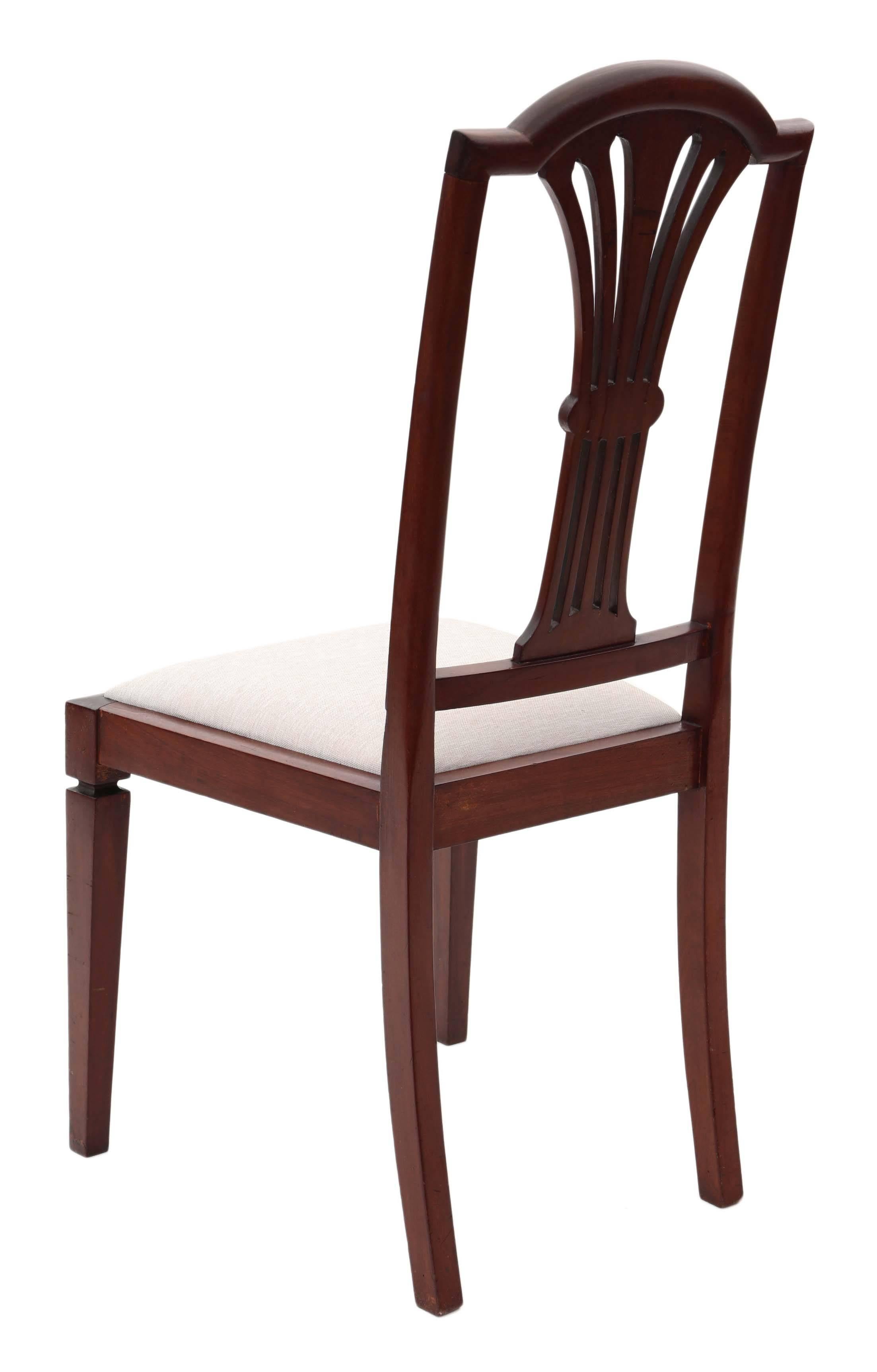 Early 20th Century Antique Quality Set of Four Edwardian Mahogany High Back Dining Chairs For Sale