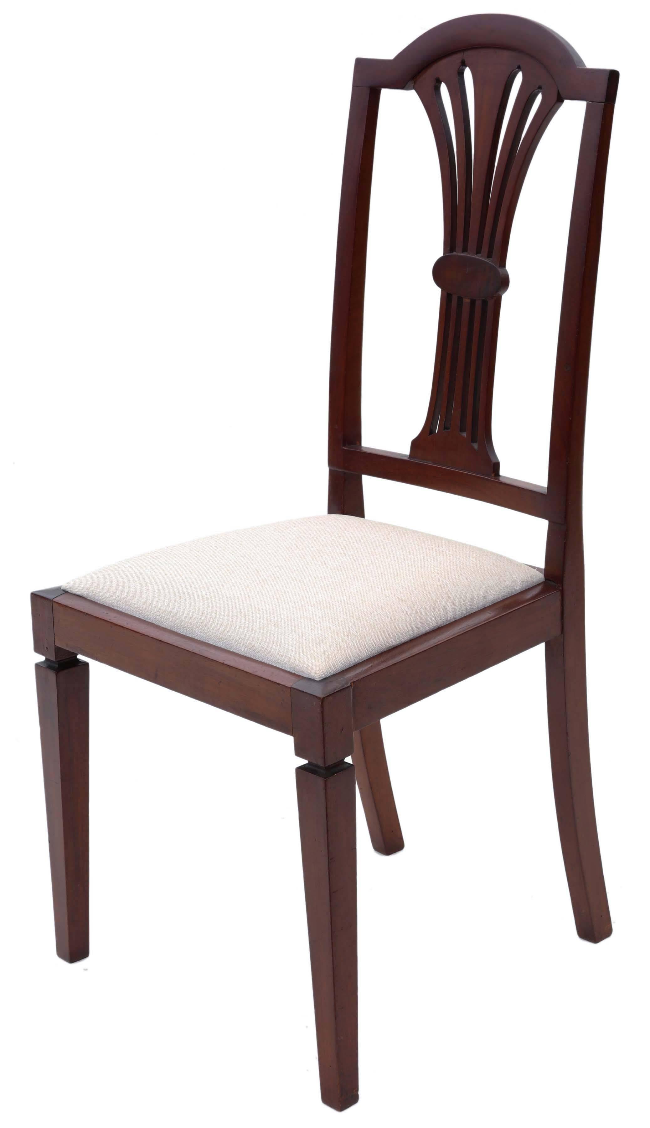 British Antique Quality Set of Four Edwardian Mahogany High Back Dining Chairs For Sale