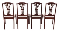 Antique Quality Set of Four Edwardian Mahogany High Back Dining Chairs