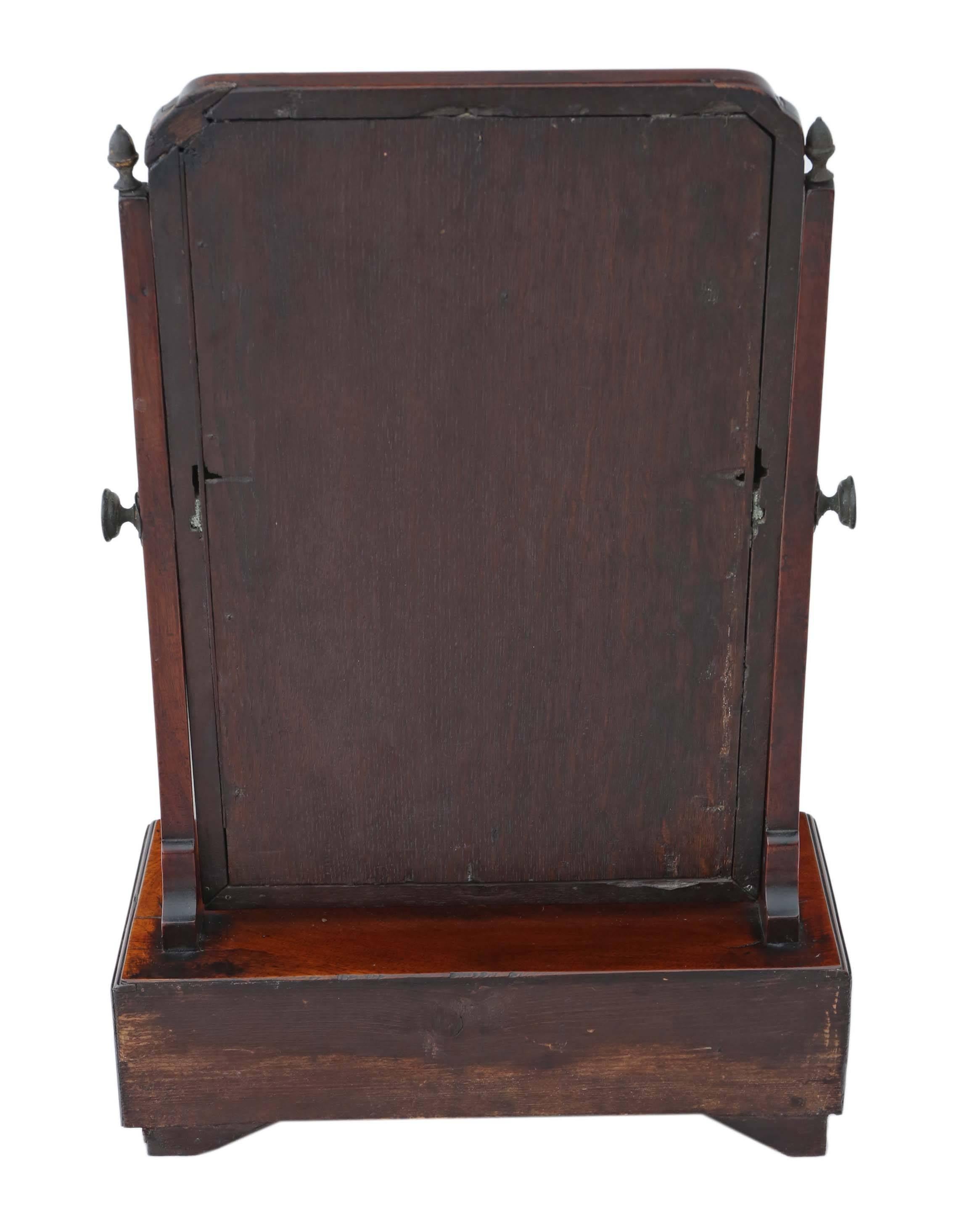 19th Century Antique Quality Georgian Mahogany Dressing Table Swing Mirror Toilet For Sale