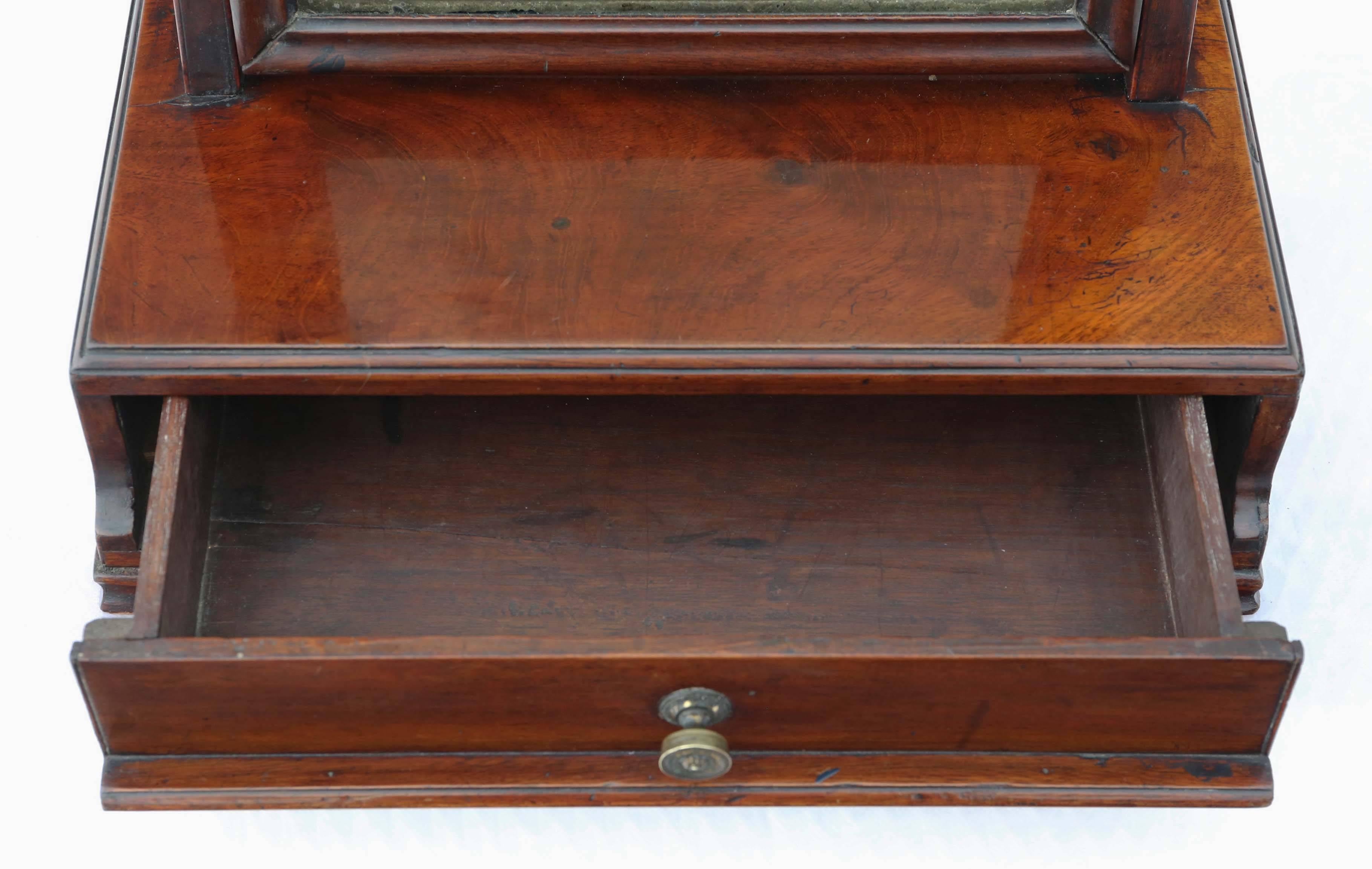 Antique Quality Georgian Mahogany Dressing Table Swing Mirror Toilet In Good Condition For Sale In Wisbech, Walton Wisbech