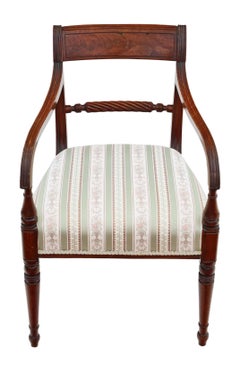 Antique Georgian Regency Mahogany Office Elbow Desk Chair Carver
