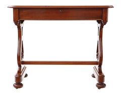 Antique Victorian circa 1860 Mahogany Writing Desk Library Centre Table