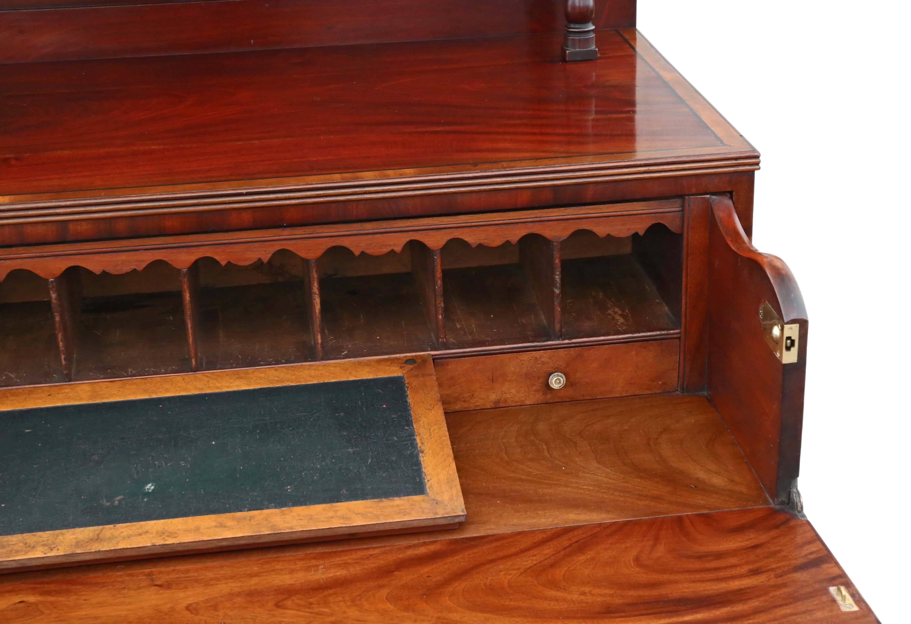 Early 19th Century Antique Regency William IV Mahogany Secretaire Desk Writing Chest of Drawers For Sale