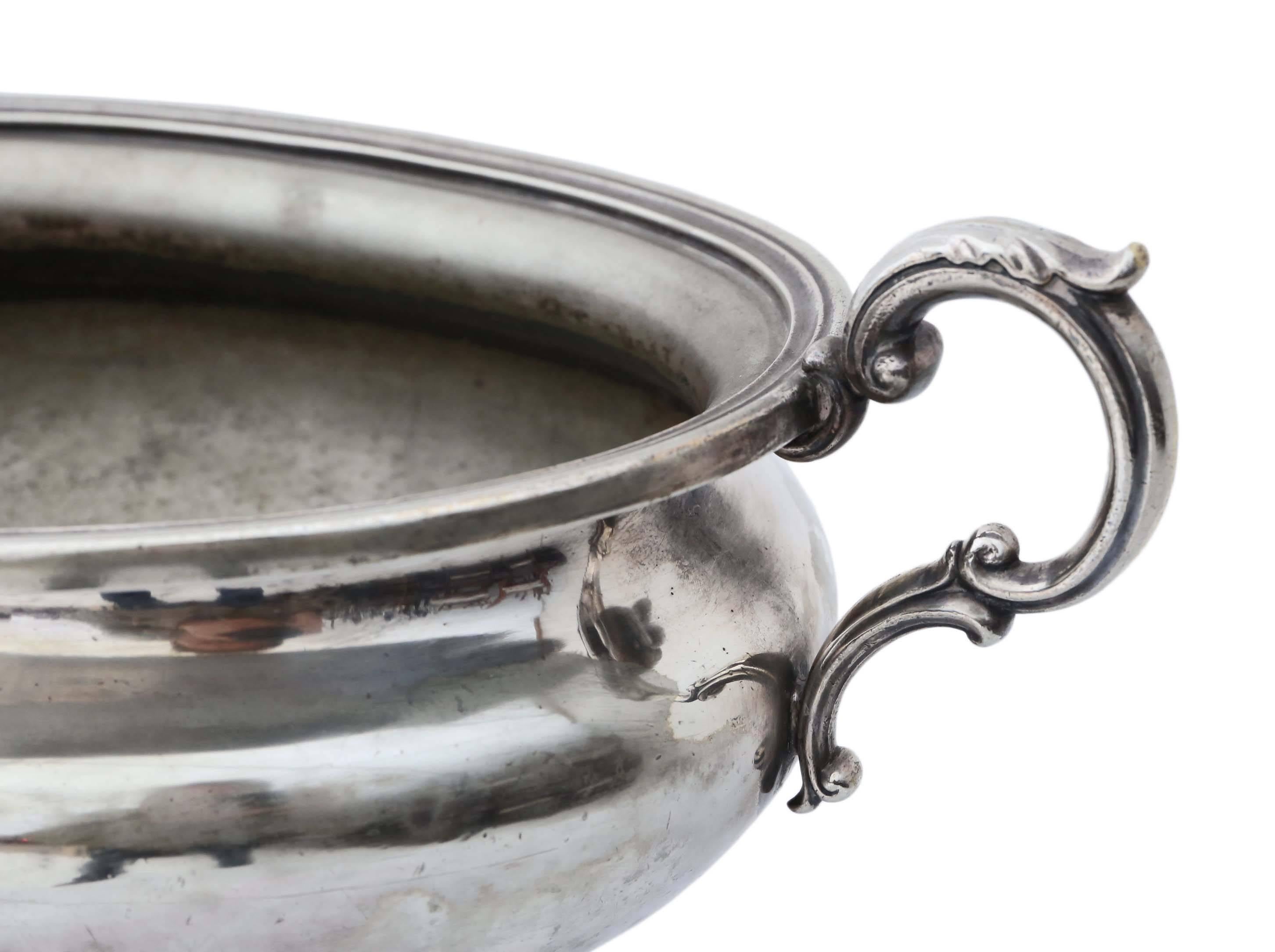 British Antique Large Silver Plate Tureen Bowl Elkington & Co. Camb Uni