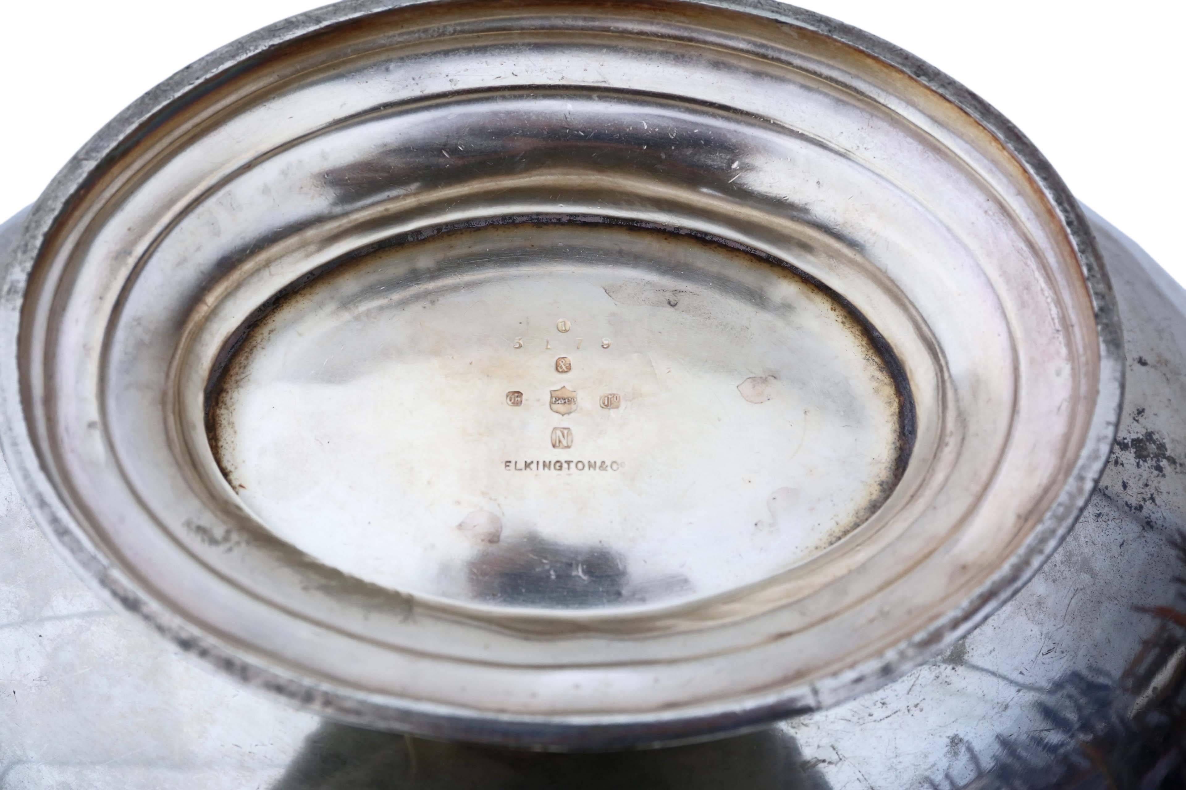 20th Century Antique Large Silver Plate Tureen Bowl Elkington & Co. Camb Uni
