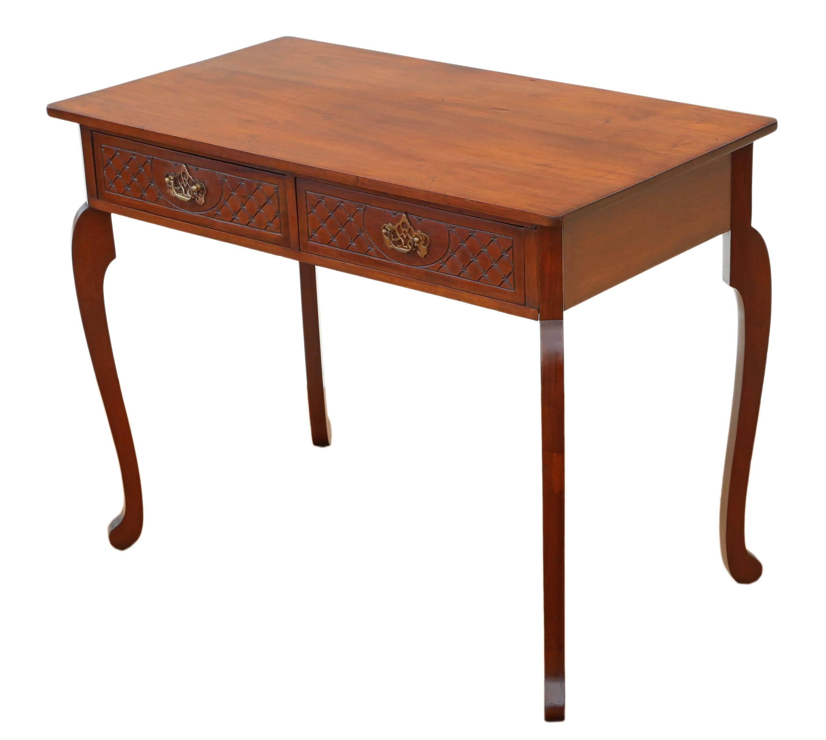 Antique Victorian Aesthetic circa 1900 Mahogany Writing Desk or Dressing Table For Sale 1