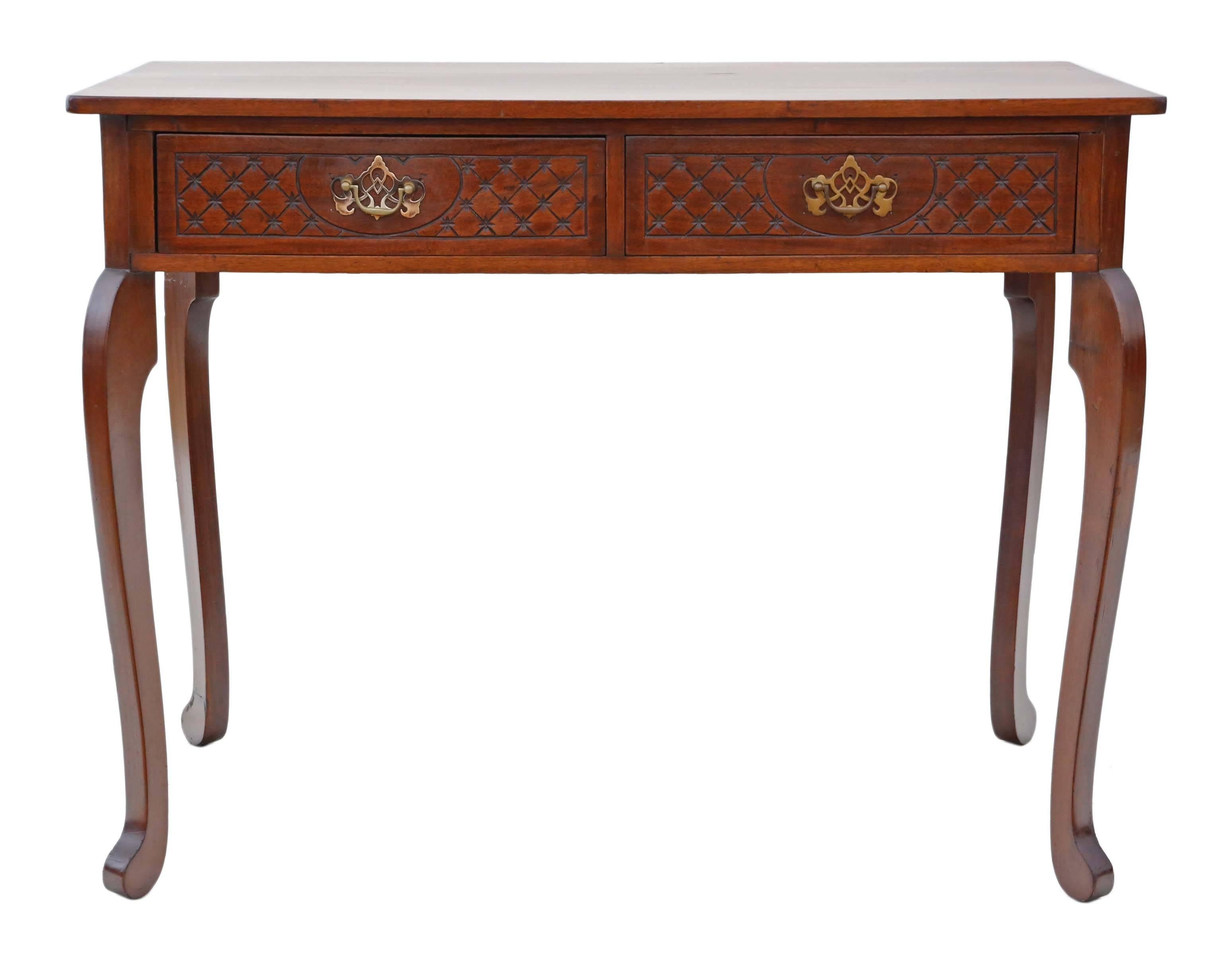 British Antique Victorian Aesthetic circa 1900 Mahogany Writing Desk or Dressing Table For Sale