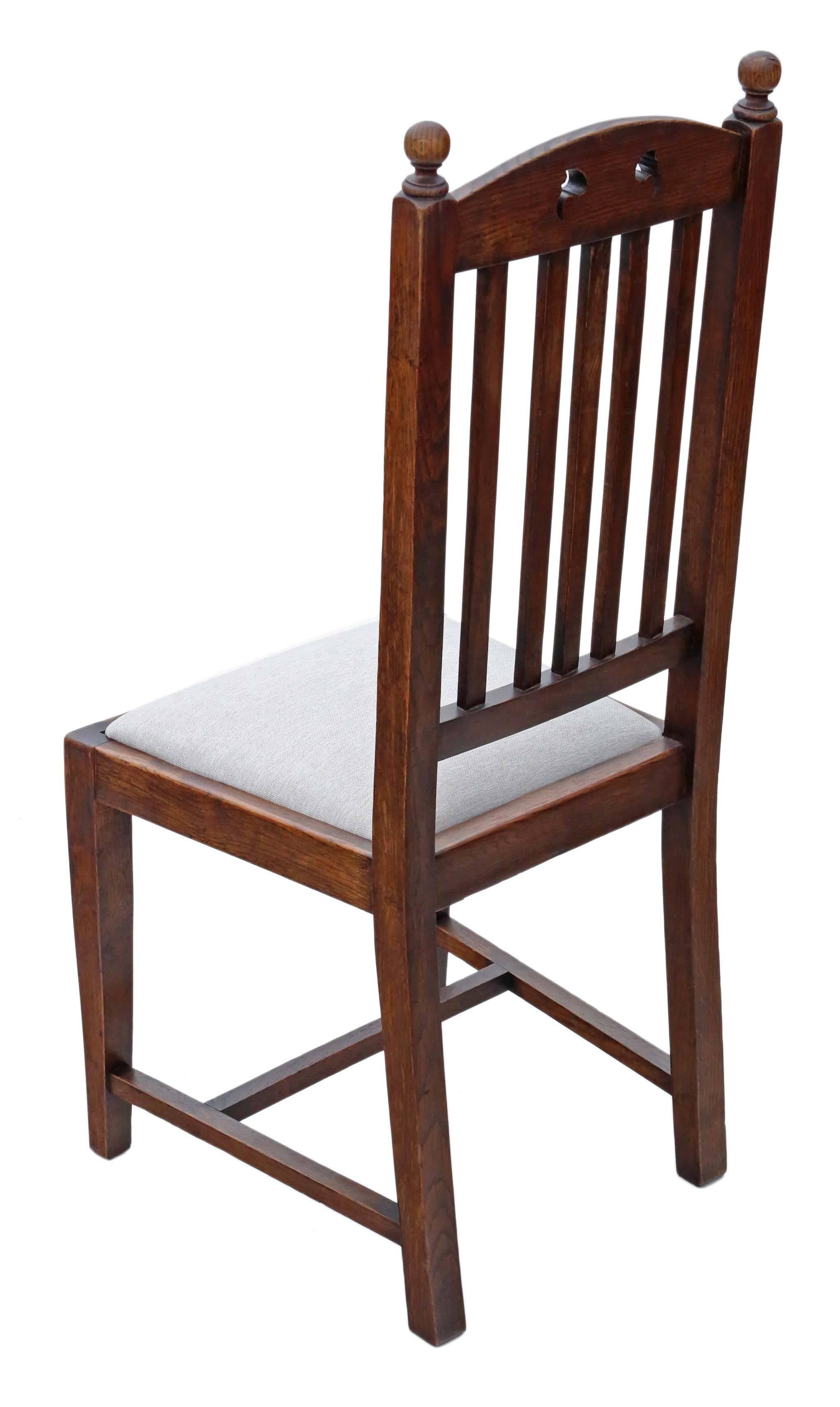 20th Century Antique Quality Set of Five Oak High Back Art Nouveau Dining Chairs For Sale