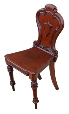 Antique Victorian Carved Mahogany Hall Chair, circa 1870