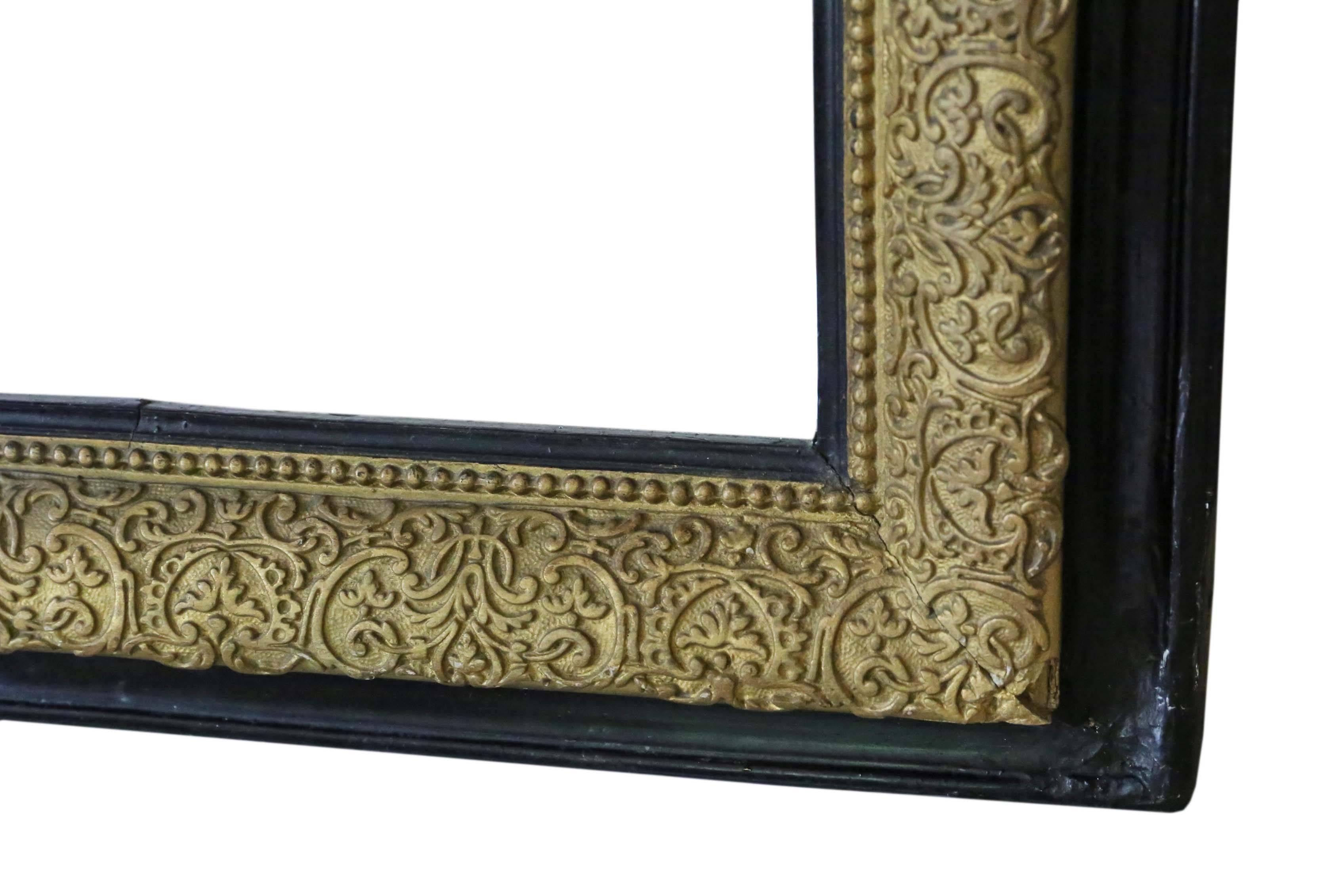 Antique Victorian Ebonized / Gilt Wall Mirror Overmantel In Good Condition For Sale In Wisbech, Walton Wisbech