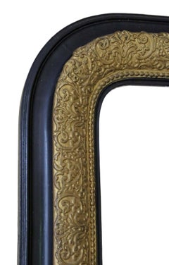 Antique Victorian Ebonized / Gilt Wall Mirror Overmantel