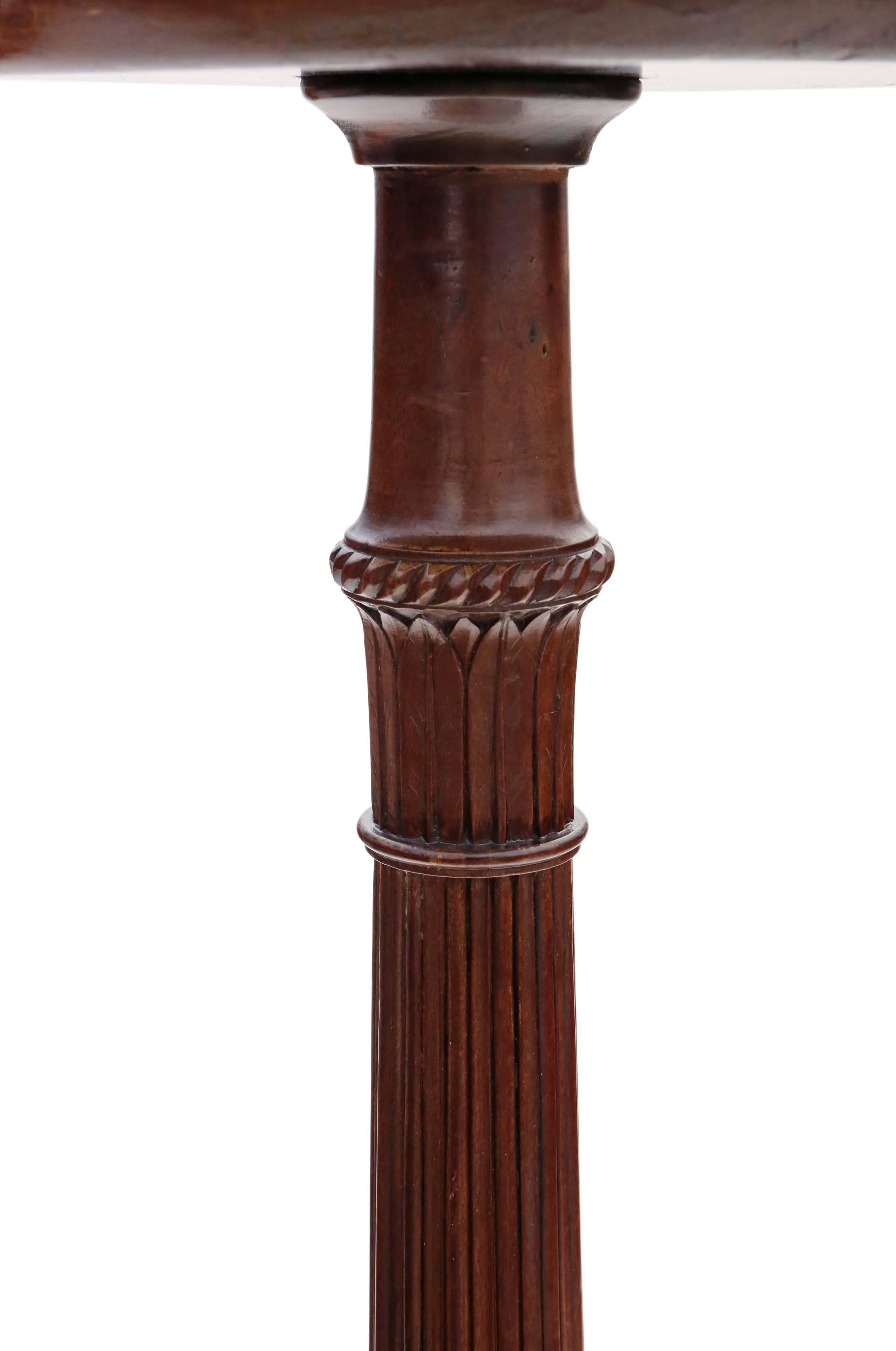 British Antique Victorian Mahogany Torchiere Jardiniere Pedestal Stand Plant Table For Sale