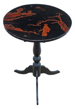 Antique 19th Century Decorated Chinoiserie Supper Side or Wine Table