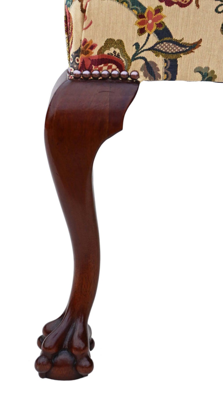 Antique Quality Large Victorian and Later Mahogany Window Seat Chair