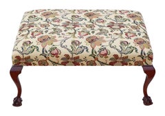 Antique Quality Large Victorian and Later Mahogany Window Seat Chair Stool