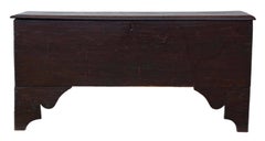 Georgian 18th Century Six-Plank Oak Mule Chest Coffer Blanket Box Coffee Table
