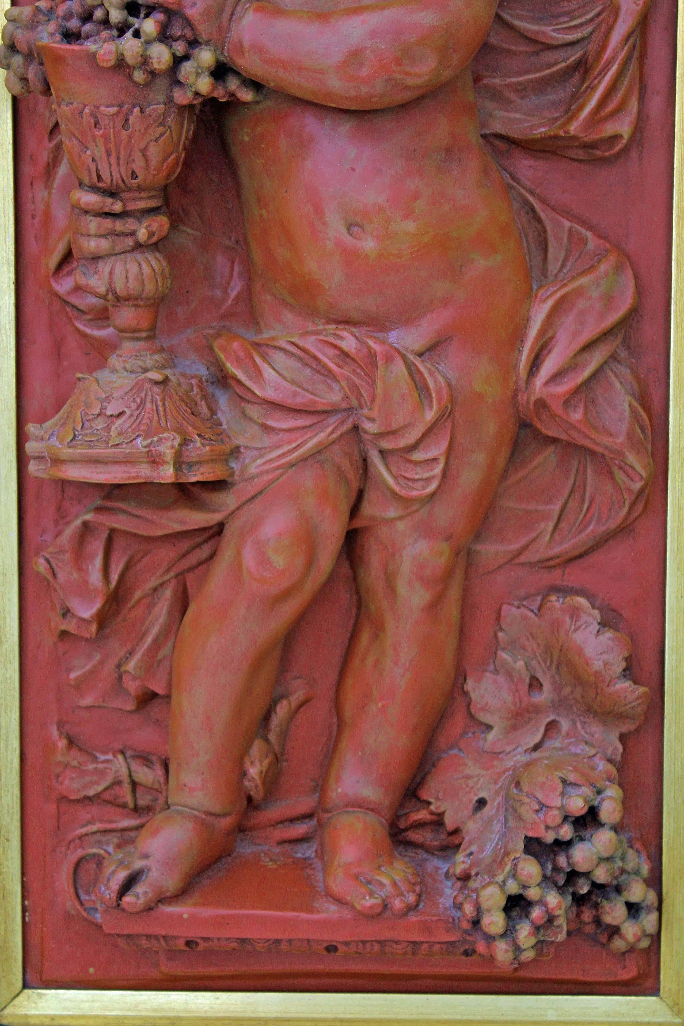 Antique Large Relief Sculpture Statue Work of Art Angel Plaque For Sale 3