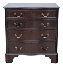 Antique Quality Georgian Revival Small Mahogany Serpentine Chest of Drawers