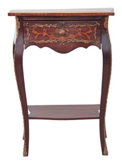 Antique Quality Mahogany French Marquetry Ormolu Side Table Occasional