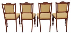 Antique Set of Four Victorian Walnut Dining Parlour Chairs