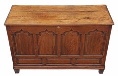 Antique Large 18th Century Georgian Oak Coffer or Mule Chest