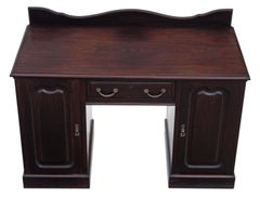 Antique Late Victorian Mahogany Desk Writing Dressing Table Pedestal Twin