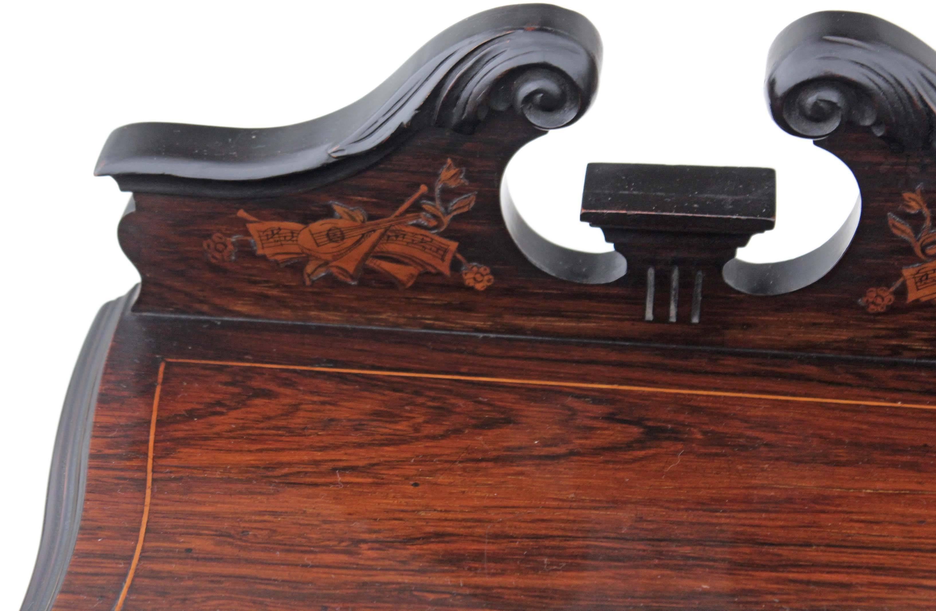 Antique Quality Victorian Rosewood Perdonium Bedside Table Cabinet Coal Box In Good Condition For Sale In Wisbech, Walton Wisbech