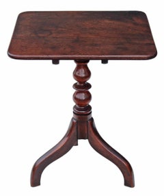 Antique Georgian Mahogany Tilt-Top Supper Tea Occasional Lamp Table