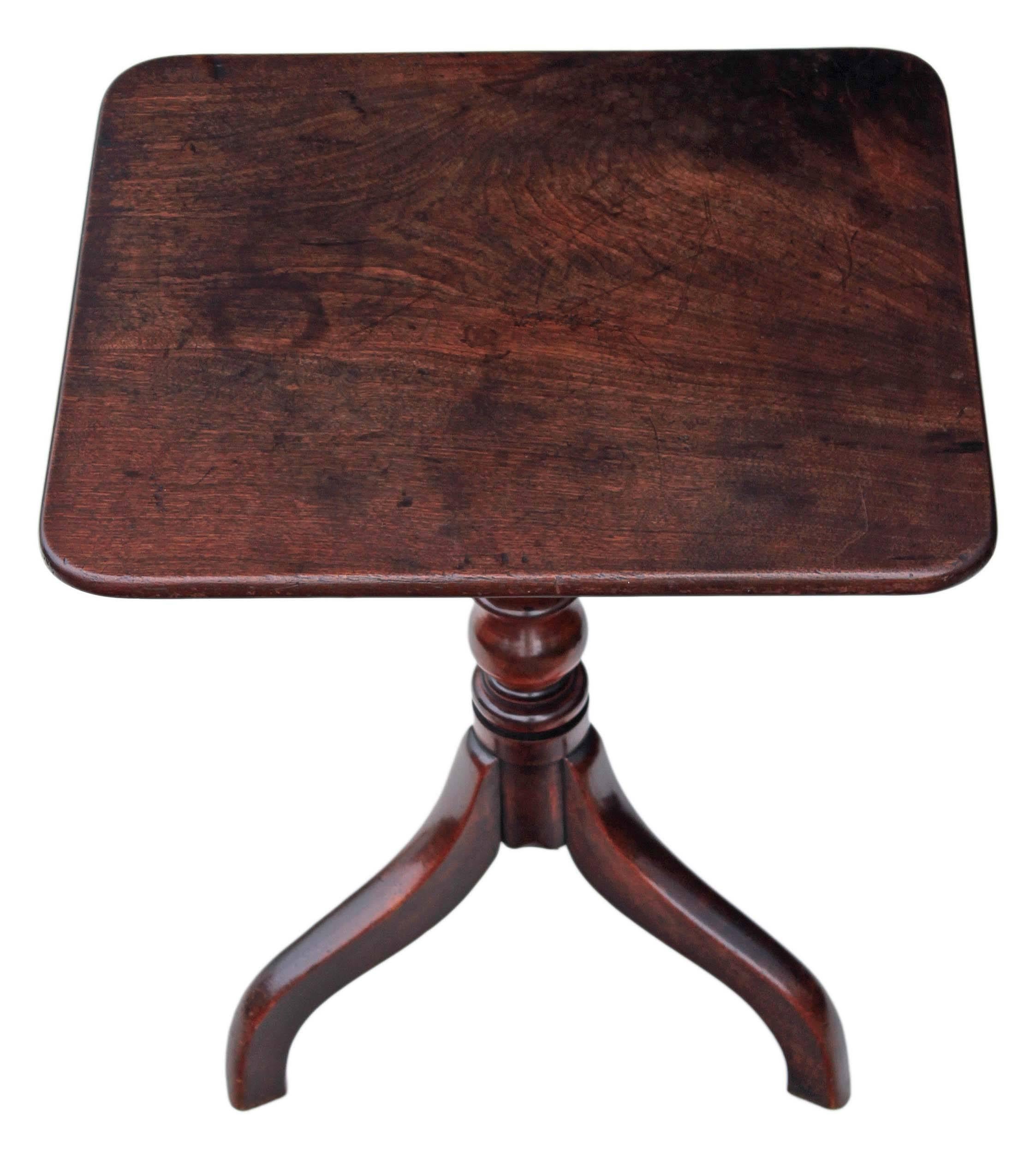 Antique Georgian Mahogany Tilt-Top Supper Tea Occasional Lamp Table In Good Condition For Sale In Wisbech, Walton Wisbech