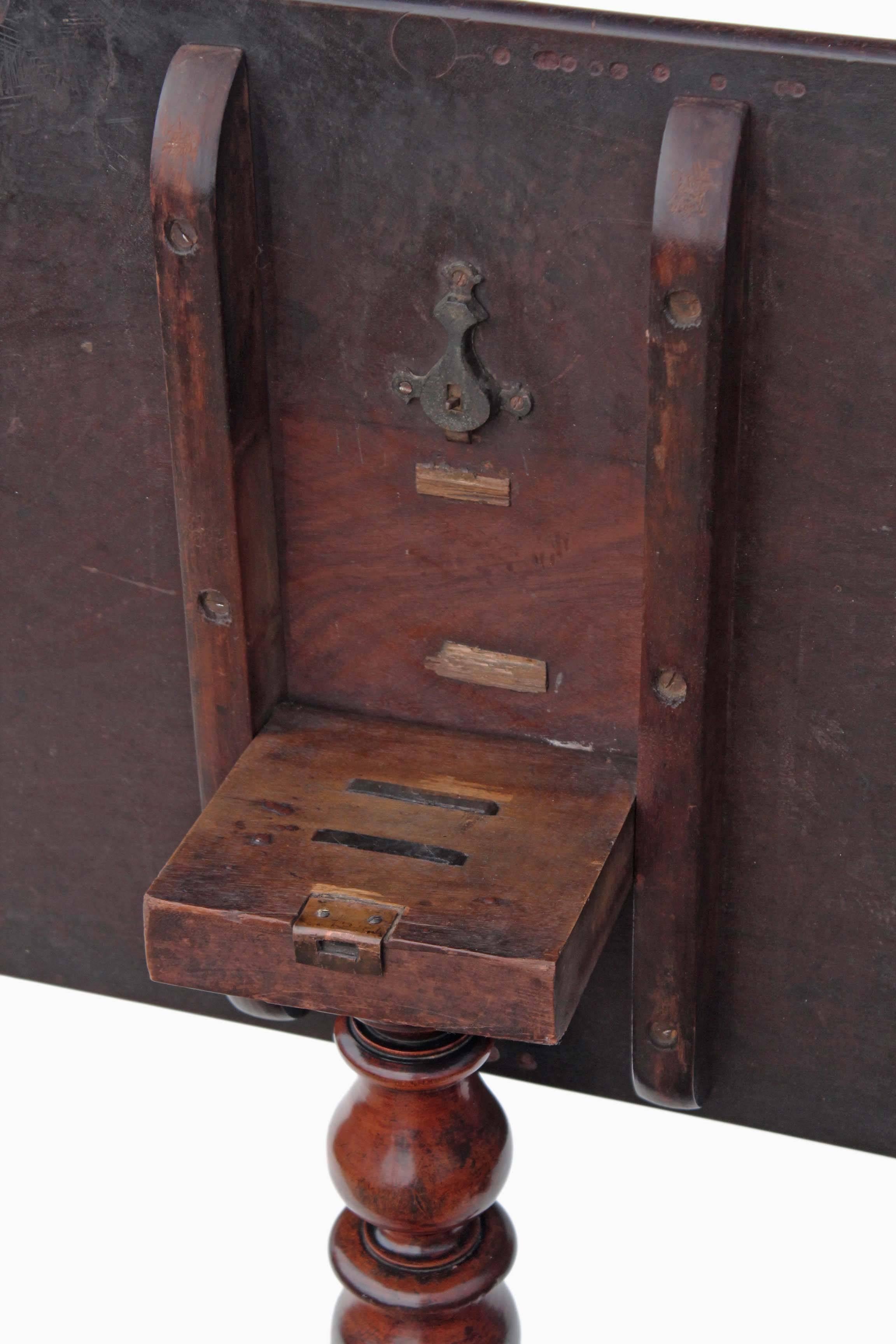 Antique Georgian Mahogany Tilt-Top Supper Tea Occasional Lamp Table For Sale 4