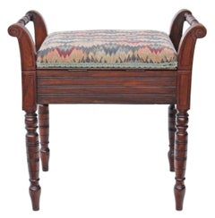 Antique Mahogany Edwardian Piano Music Stool Dressing Table