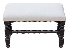 Antique Victorian / Early 20th Century Peg Jointed Oak Stool Window Seat Chair