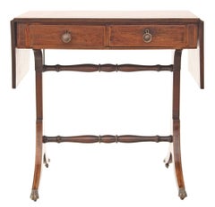 Antique Georgian Regency Inlaid Mahogany Sofa Table Pembroke Side