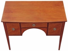 Victorian 19th Century Small Inlaid Satin Birch Sideboard Desk Writing Table