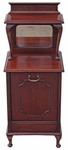 Antique Quality Mahogany Perdonium Bedside Cupboard Table Cabinet Coal Box
