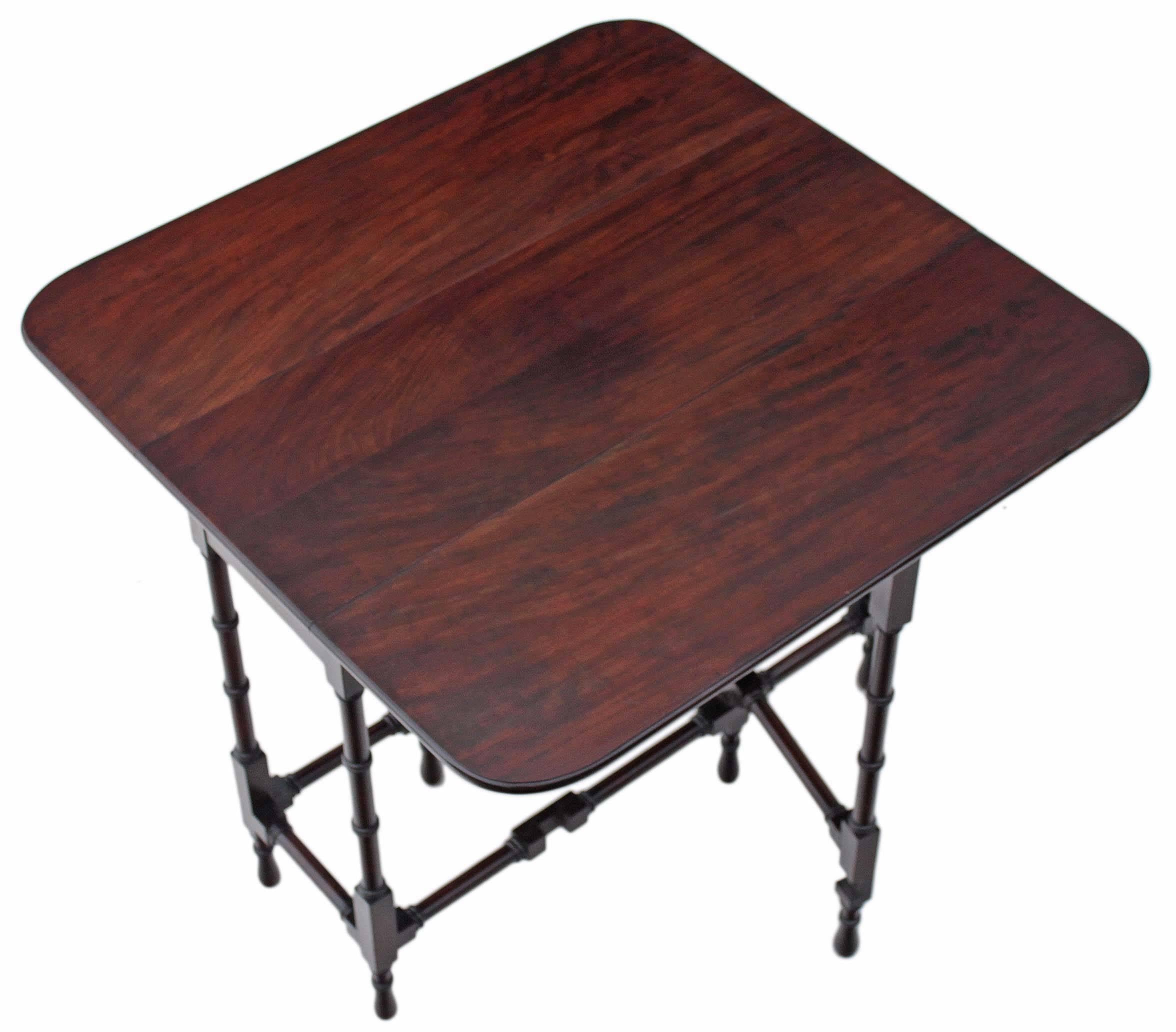 Edwardian Antique Quality Mahogany Spider Sutherland Side Occasional Tea Table For Sale