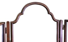 Antique Early 20c Walnut Dressing Table Triple Tryptich Mirror Toilet