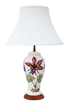 Antique Quality Moorcroft Ceramic Table Lamp with Shade
