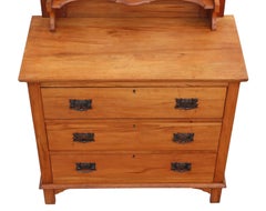 Antique circa 1910 Satinwood Dressing Table Chest of Drawers, Art Nouveau