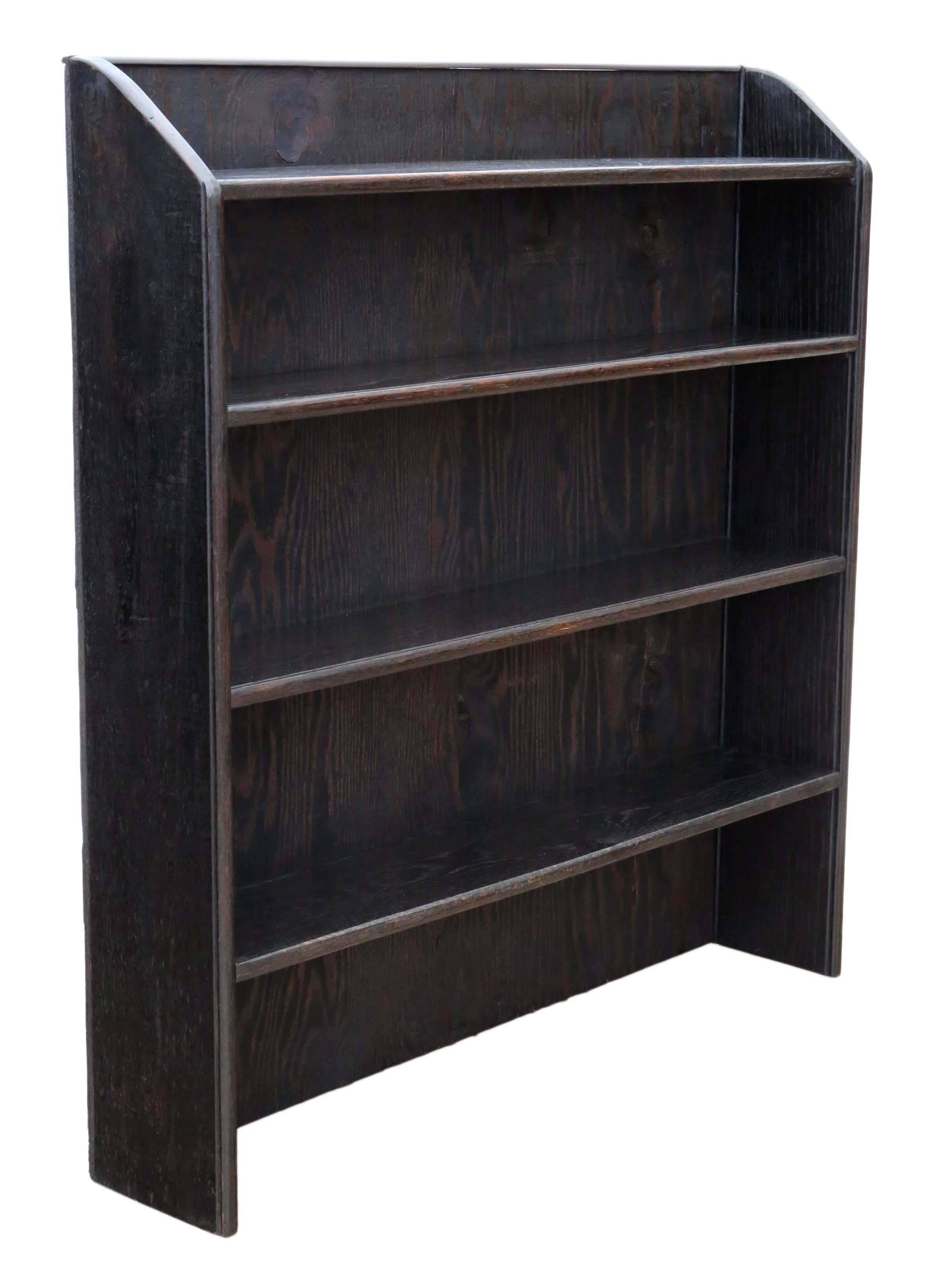 Antique Victorian Oak Open Bookcase Display Shelves In Good Condition For Sale In Wisbech, Walton Wisbech