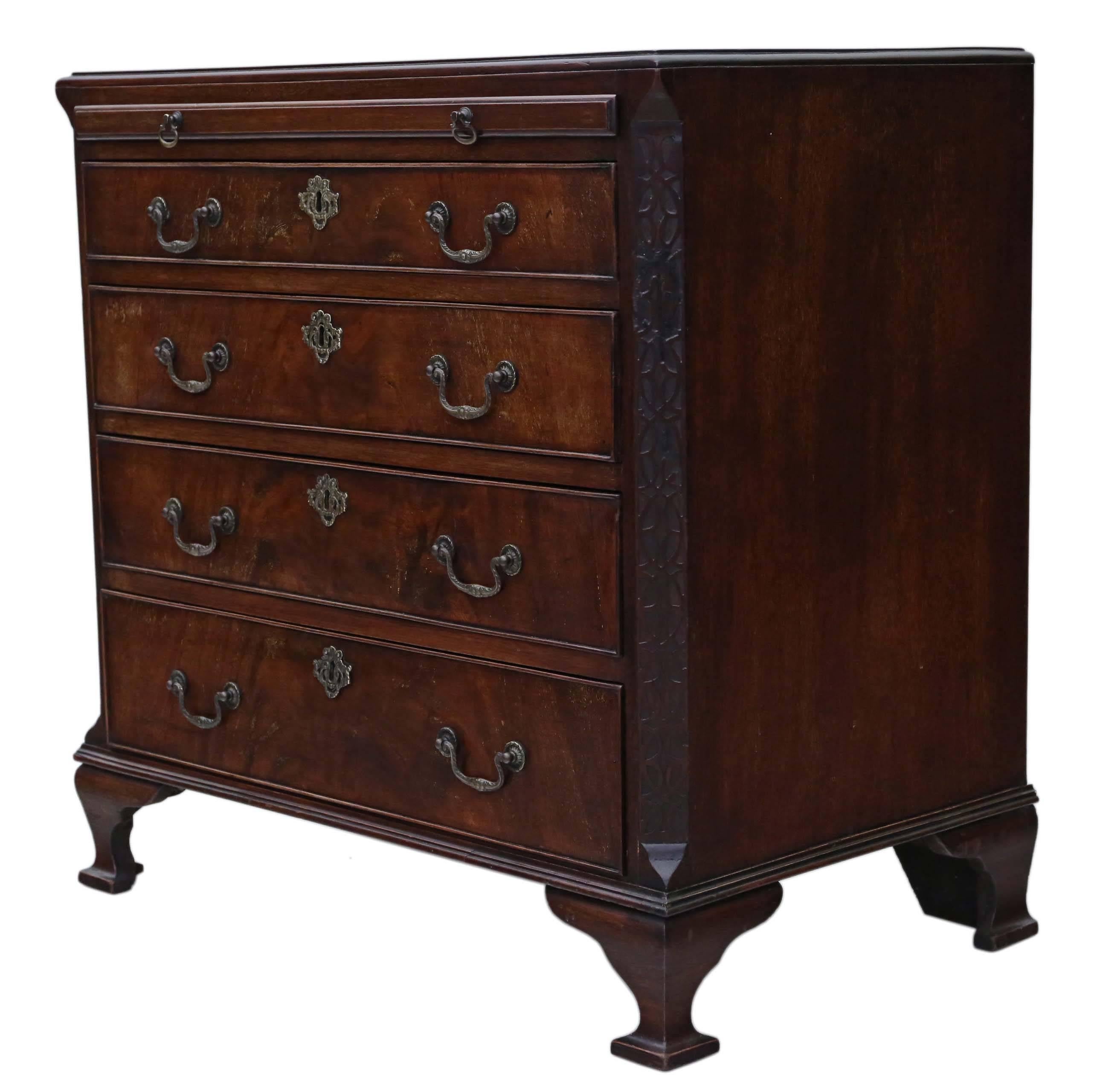 Antique Quality Small Georgian Revival, circa 1910 Mahogany Chest of Drawers In Good Condition For Sale In Wisbech, Walton Wisbech