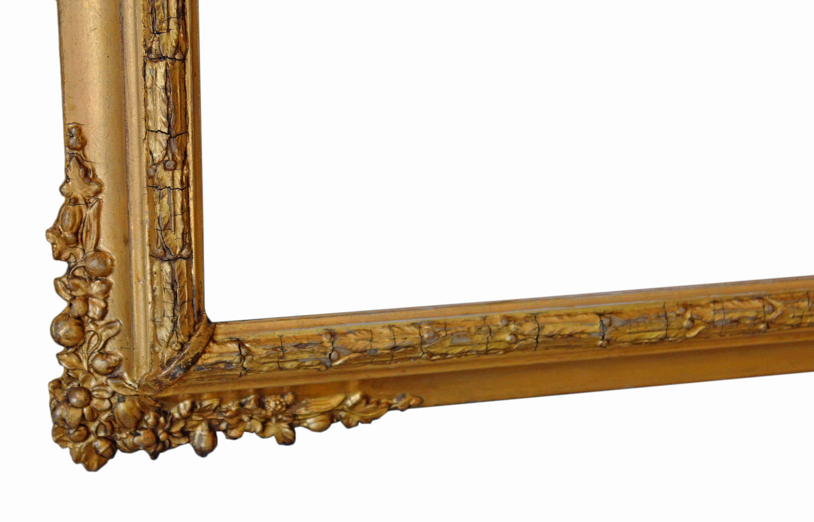 Antique Victorian Gilt Framed Wall Mirror Overmantel In Good Condition For Sale In Wisbech, Walton Wisbech