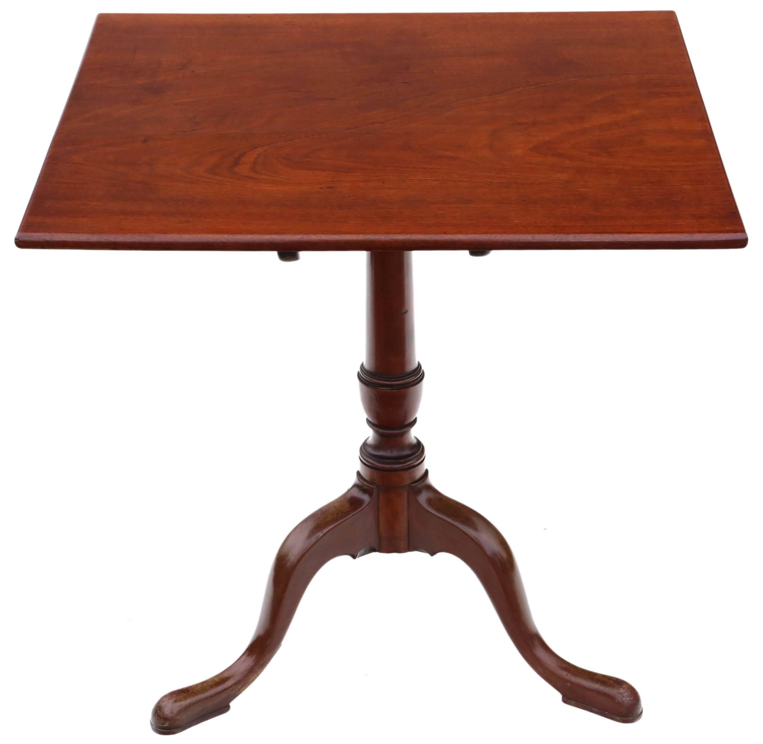 Antique Georgian circa 1820 Mahogany Tilt-Top Supper Table Side Wine For Sale