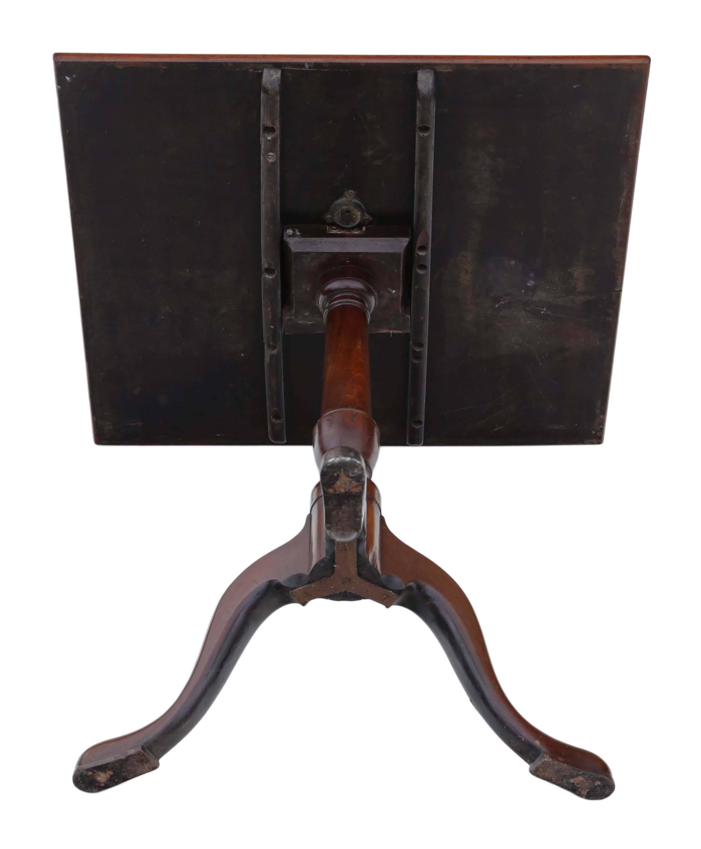 Antique Georgian circa 1820 Mahogany Tilt-Top Supper Table Side Wine For Sale 5